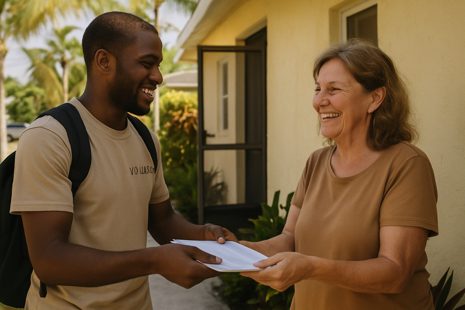 Vehicle donation moment in West Palm Beach